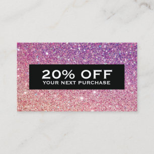 MODERN BRONZE-PURPLE OMBRE GLITTER Coupon Card