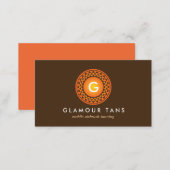 MODERN BRONZE SUN LOGO MONOGRAM for TANNING SALON Business Card (Front/Back)