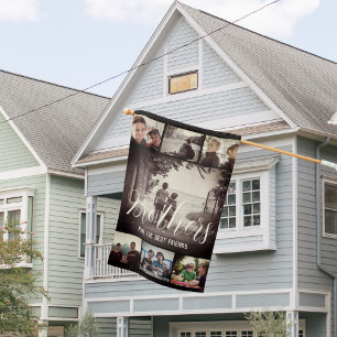 Modern Brother Best Friends Dark Photo Collage House Flag