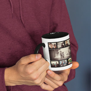 Modern Brother Best Friends Dark Photo Collage Mug