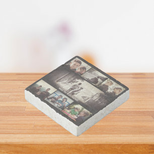 Modern Brother Best Friends Dark Photo Collage Stone Magnet