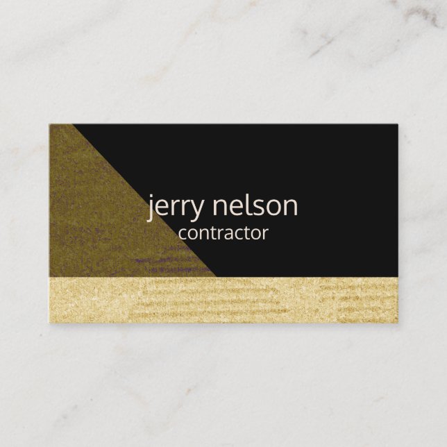 Modern Brown and Black Business Card (Front)