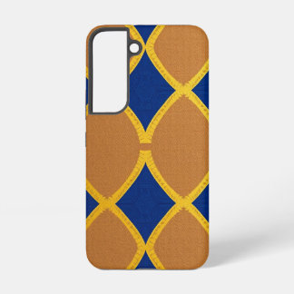 Modern Brown and Blue Geometric Pattern Design Samsung Galaxy S22 Case