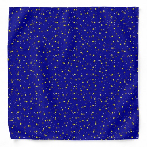 Modern Brown And Gold Stars Bandana