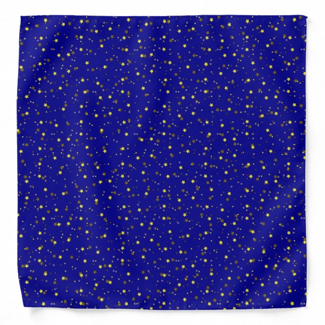 Modern Brown And Gold Stars Bandana (Front)