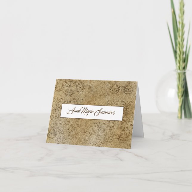 Modern Brown and Tan Granite Thank You Card (Front)