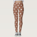 Modern brown and white polka dots spots pattern leggings<br><div class="desc">Legging with modern brown and white polka dots,  spots,  pattern.
Modern,  trendy legging.
Polka dots is the new trend again.</div>