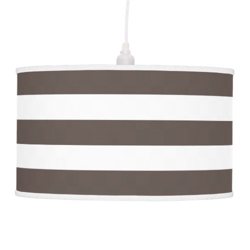 Modern Brown and White Striped Ceiling Lamp