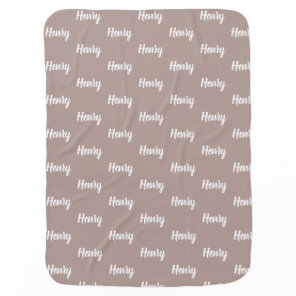 Modern Brown Baby Boy Personalized Name Custom Blanket