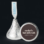 Modern Brown Bat Mitzvah Custom Name Hershey®'s Kisses®<br><div class="desc">These personalized Hershey’s Kisses feature a custom round sticker with a rich brown background and ivory cream typography for a polished bat mitzvah favor. Add a name and date to create an easy, recognizable treat guests love picking up from favor tables, candy bowls, or dessert displays. The classic chocolate pairs...</div>
