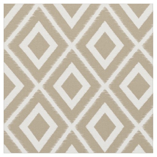 Modern Brown Beige Ikat Pattern Fabric