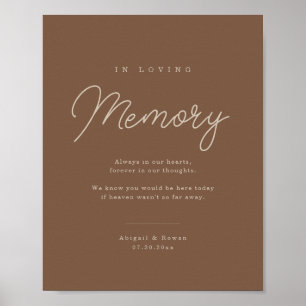 Modern Brown Beige Minimalist Memorial Sign