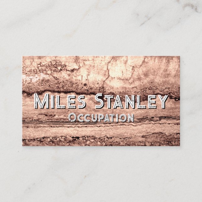 Modern brown beige sepia burnt orange granite  business card (Front)
