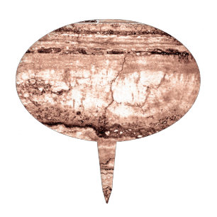 Modern brown beige sepia burnt orange granite cake topper