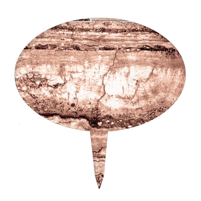 Modern brown beige sepia burnt orange granite  cake topper (Front)