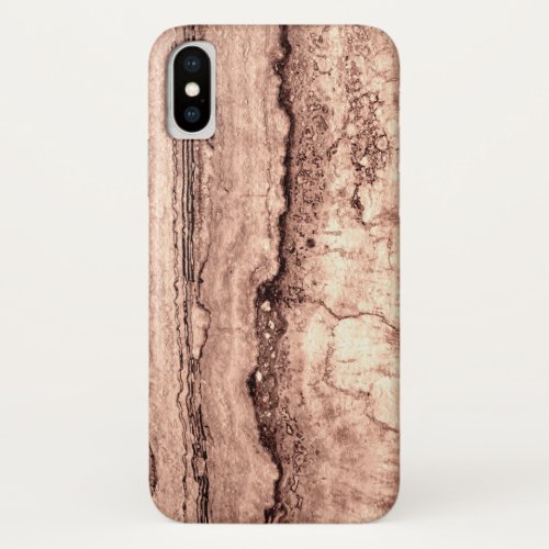 Modern brown beige sepia burnt orange granite  iPhone XS case