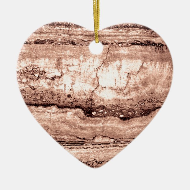 Modern brown beige sepia burnt orange granite  ceramic ornament (Front)