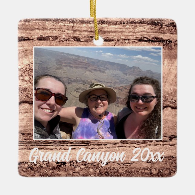 Modern brown beige sepia burnt orange granite  ceramic ornament (Front)