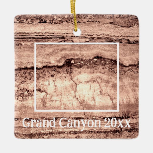 Modern brown beige sepia burnt orange granite  ceramic ornament (Front)