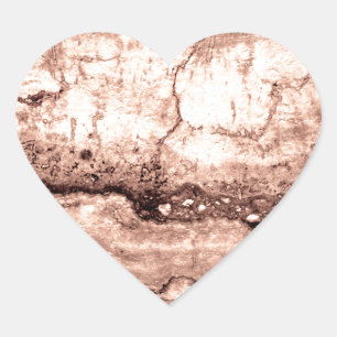 Modern brown beige sepia burnt orange granite heart sticker