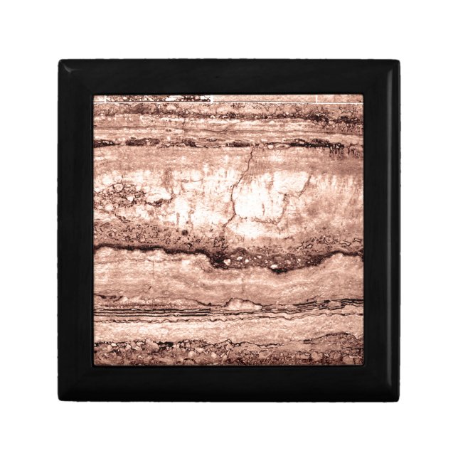Modern brown beige sepia burnt orange granite  jewelry box (Front)