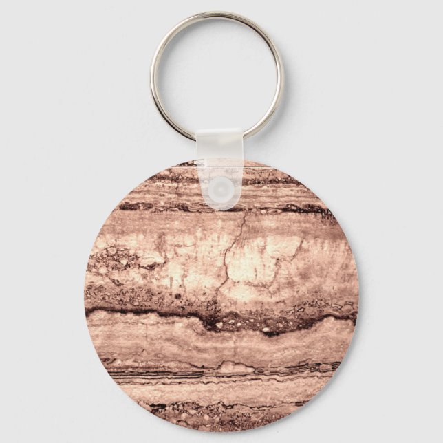 Modern brown beige sepia burnt orange granite  keychain (Front)