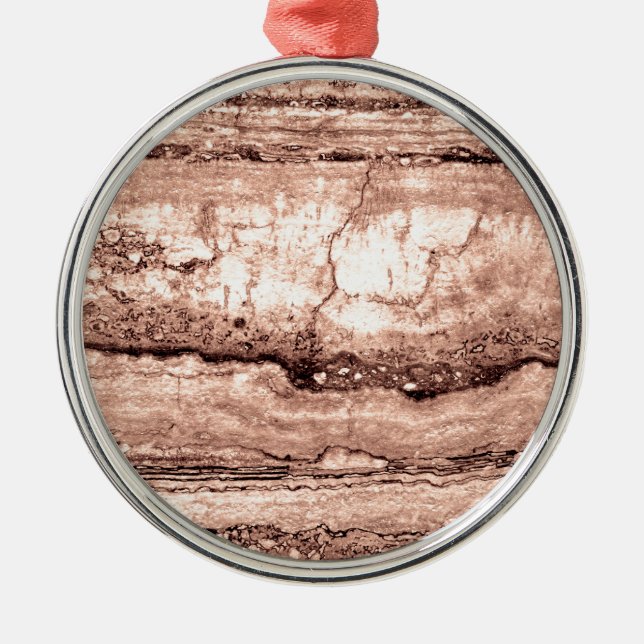 Modern brown beige sepia burnt orange granite  metal ornament (Front)