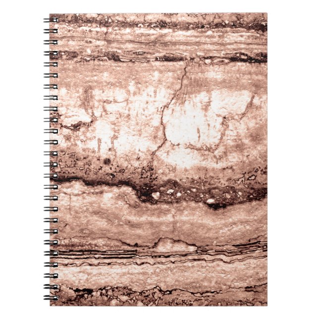 Modern brown beige sepia burnt orange granite  notebook (Front)