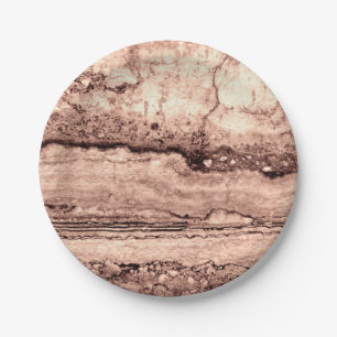 Modern brown beige sepia burnt orange granite  paper plates