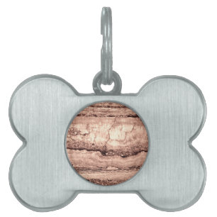 Modern brown beige sepia burnt orange granite pet tag