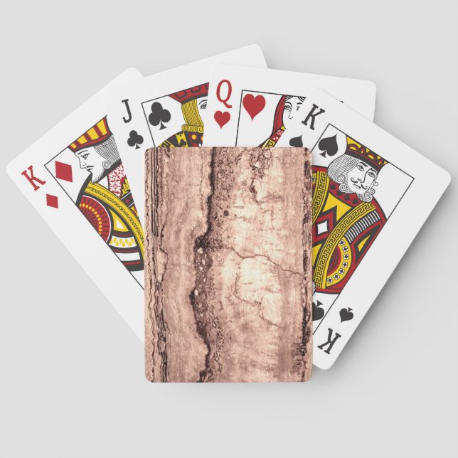 Modern brown beige sepia burnt orange granite  poker cards (Back)