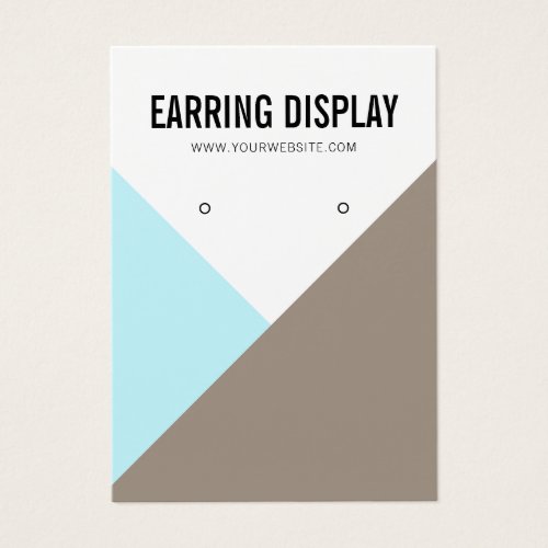 Modern brown blue colorblock logo earring display