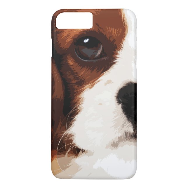 modern brown Cavalier King Charles Spaniel Case-Mate iPhone Case (Back)