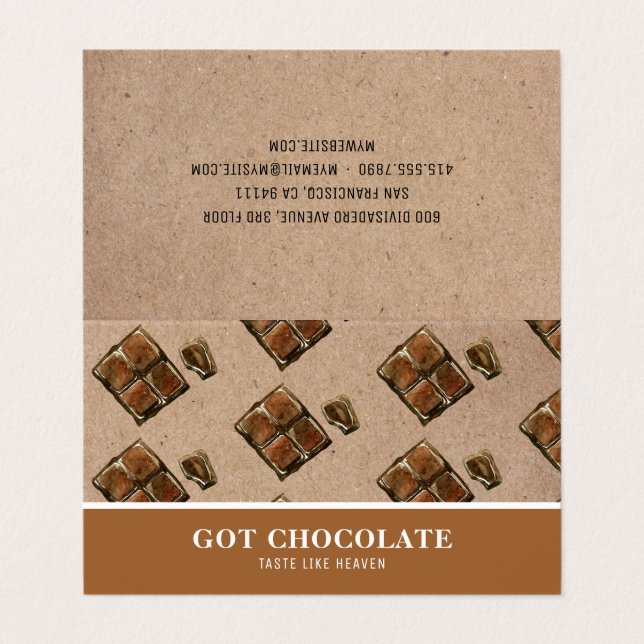Modern Brown Chocolate Professional Card (Outside Unfolded)