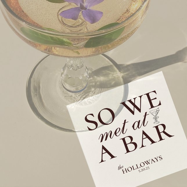 Modern Brown Cocktail Hour Wedding Napkins (Modern Elegant Mousse Brown Wedding Suite Theme with options to personalize for your special day.)