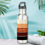 Modern Brown Color Block Personalized Name Stainless Steel Water Bottle<br><div class="desc">Modern Brown Color Block Personalized Name Stainless Steel Water Bottle features a colorful and modern design in a color-block pattern in shades of brown with your personalized name. Perfect as a gift for Christmas,  birthday,  holidays,  school,  college,  team building and more. Designed by © Evco Studio www.zazzle.com/store/evcostudio</div>