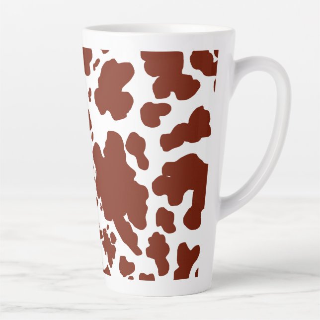 Modern Brown Cow Spots Print  Latte Mug (Right)