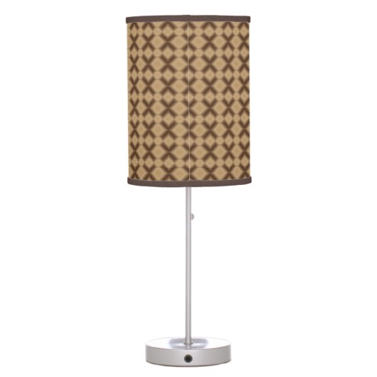 Modern Brown Diamond Pattern Table Lamp (Back)