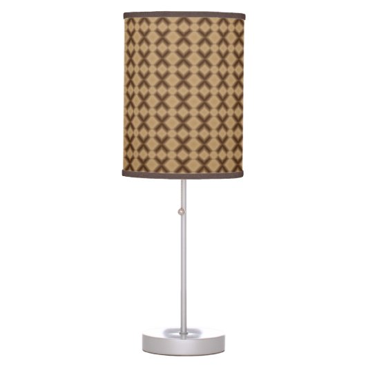 Modern Brown Diamond Pattern Table Lamp (Front)