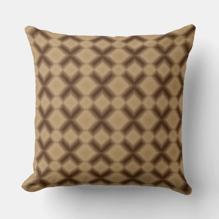 Modern Brown Diamond Pattern Throw Pillow Zazzle