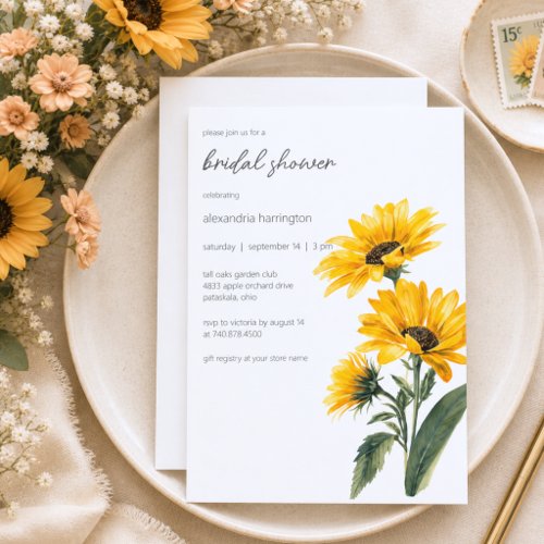 Modern Brown-Eyed Susan Bridal Shower Invitation