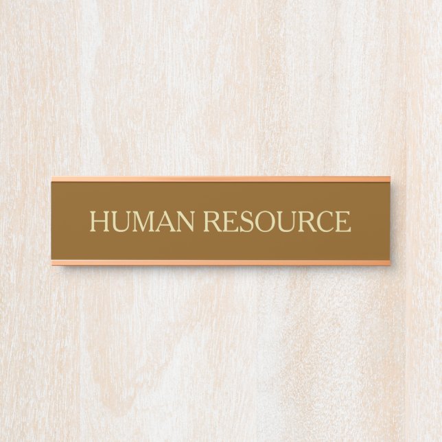Modern brown Faux Gold Office Room Department Door Sign (Front)