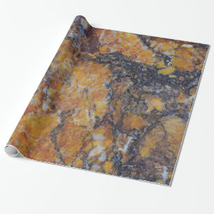 Modern Brown Faux Marble Wrapping Paper