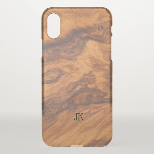 Modern Brown Faux Wood Background iPhone X Case