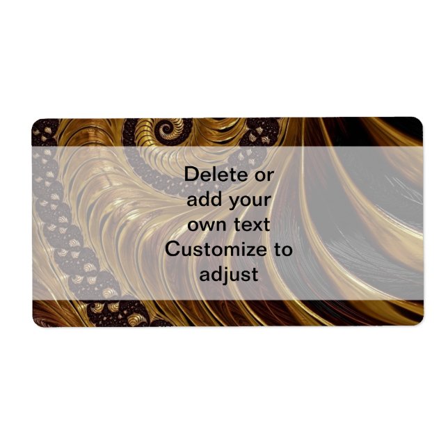 Modern brown fractal spiral pattern label (Front)