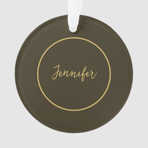 Modern Brown  Gold Color Calligraphy Plain Unique Ornament