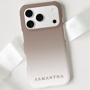 Modern Brown Gradient Minimal Trendy Personalized iPhone 17 Pro Case