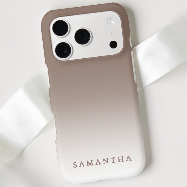 Modern Brown Gradient Minimal Trendy Personalized Case-Mate iPhone Case (Modern Brown Gradient Minimal Trendy Personalized Case-Mate iPhone Case)