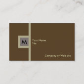 Modern Brown & Gray Monogram Business Card (Back)