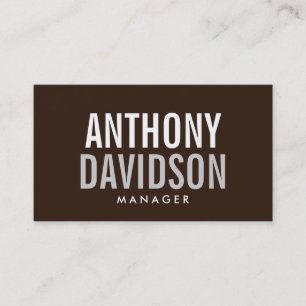 Modern Brown Huge Bold Text Business Card